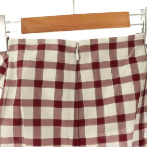 CURRENTAGE 25SS チェックスカート ストレート ロング リボン 2 ライトグレー ボルドー A2551FS223