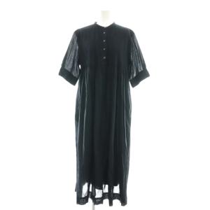 コットンボイルピンタックシャツワンピース ロング 36 ネイビー /DF OS SH