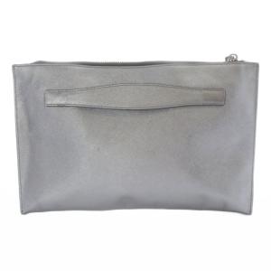 PRADA サフィアーノ クラッチバッグ レザー シルバー色 BP868T /SR OH