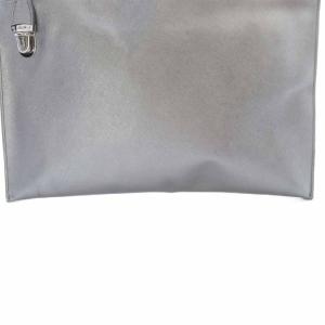 PRADA サフィアーノ クラッチバッグ レザー シルバー色 BP868T /SR OH