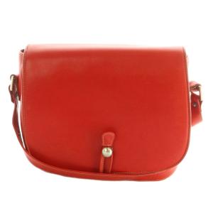 ショルダーバッグ レザー フラップ 赤 /MI OS