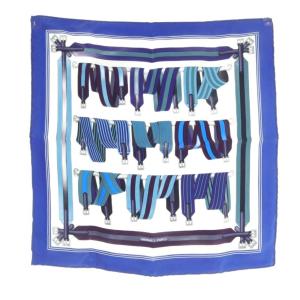 Les Sangles サスペンダー スカーフ カレ45 青 ブルー /SR47 OH