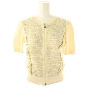 M'S GRACY セットアップ ツイード 半袖 ジップアップニットジャケット スカート 38 マルチカラー /DF OS