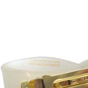 Alexandre De Paris バレッタ リボンモチーフ ラインストーン ホワイト /YO27