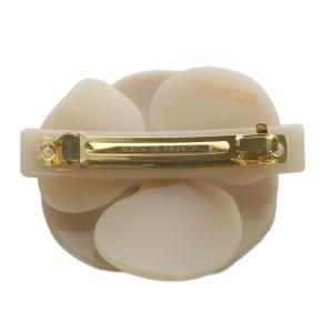 Alexandre De Paris バレッタ カメリアモチーフ 花柄 カーキ ベージュ /YO25