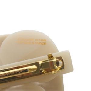 Alexandre De Paris バレッタ カメリアモチーフ 花柄 カーキ ベージュ /YO25