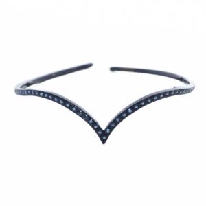 カチューシャ ヘアバンド ラインストーン ネイビー /YO23