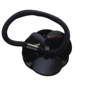 Alexandre De Paris ヘアゴム カメリアモチーフ フェイクパール ブラック /YO26