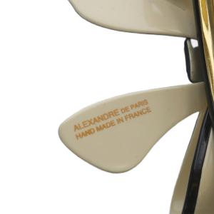 Alexandre De Paris バレッタ リボンモチーフ バイカラー ベージュ ブラック /YO2