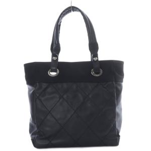 CHANEL ヴィンテージ パリビアリッツPM トートバッグ ココマーク ブラック