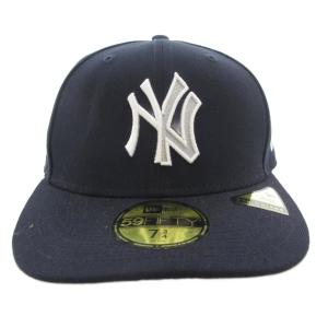 NEW ERA 59FIFTY ニューヨークヤンキース キャップ 帽子 ロゴ刺繍 紺 ネイビー /JS