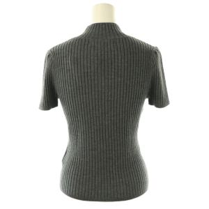 M'S GRACY リボン付き 半袖 リブニット セーター 38 グレー /ES OS