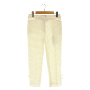 23年 裾リボン クロップドパンツ 36 ホワイト /DF OS