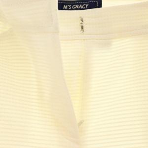 M'S GRACY 23年 裾リボン クロップドパンツ 36 ホワイト /DF OS