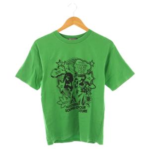 VIVA MUSIC Tシャツ カットソー プリント S グリーン ブラック /CX OS