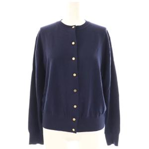 エクストラファインメリノウールブレンドメタルボタンカーディガン ニット 長袖 L ネイビー /HK OS