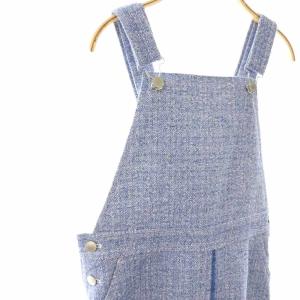 Grace Class 25SS シャンブレーツイードジャンパースカート ワンピース ロング フリンジ 36 ブルー /DO OS