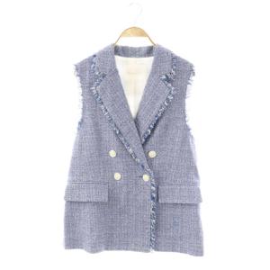25SS シャンブレーツイードジレ ベスト 36 ブルー /HK OS