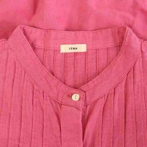 IENA コットンリネン タックブラウス 半袖 ピンク /MY OS