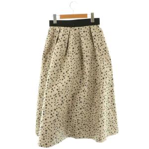 ANAYI 25SS スターダストジャガードタックフレアスカート ロング 36 ベージュ ブラック /DO OS SH