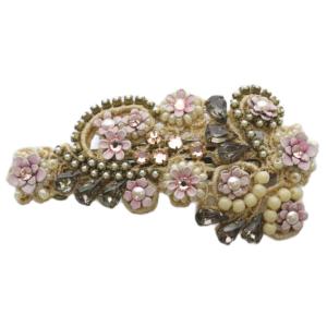 バレッタ ビジュー フラワーモチーフ ゴールド色 /YO6