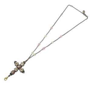 Michal Negrin ネックレス ペンダント ビーズ フラワーモチーフ 十字架 ゴールド色 /YO8