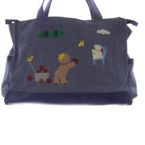 Familiar 刺繍 マザーズバッグ トートバッグ ハンドバッグ 青 ブルー /SR29