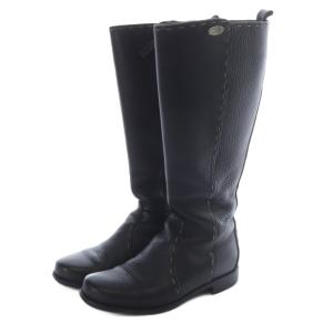 FENDI レザー ロングブーツ 36 黒 ブラック /SR35