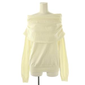 24AW オフショルダーニットプルオーバー ラメ 長袖 F オフホワイト /DF OS