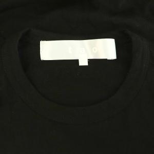 TAO COMME des GARCONS AD2022 レーススリーブ半袖Tシャツ カットソー 切替 クルーネック S ブラック /MY OS