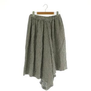 AD2014 ギンガムチェック フレアパンツ サルエルパンツ イージー XS ブラック /MY OS