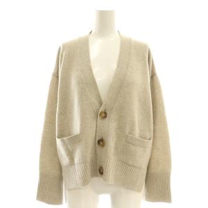 ラムカシミヤVネックカーディガン ニット 長袖 ウール S ベージュ /NR OS