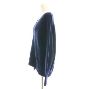 MACPHEE 24AW ラムカシミヤVネックプルオーバーニット セーター 長袖 ウール S 紺 /NR OS