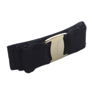 Salvatore Ferragamo ヴァラリボン バレッタ ロゴ 黒 ブラック /SR9 OH