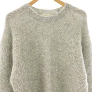 NE QUITTEZ PAS! 24AW Alpaca Lurex Pull Over ニット セーター 長袖 ライトグレー シルバー色