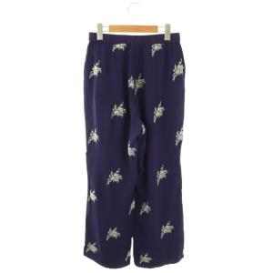 NE QUITTEZ PAS! Moss Rayon Embroidery Pants パンツ ワイド 刺繍 S パープル /HK OS