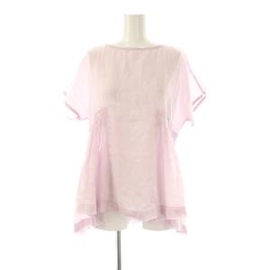 24SS Ramie Smocking Short Sleeve Blouse ブラウス 半袖 プルオーバー