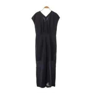 NE QUITTEZ PAS! Ramie V Neck All In One オールインワン サロペット ノースリーブ S ネイビー