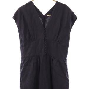 NE QUITTEZ PAS! Ramie V Neck All In One オールインワン サロペット ノースリーブ S ネイビー
