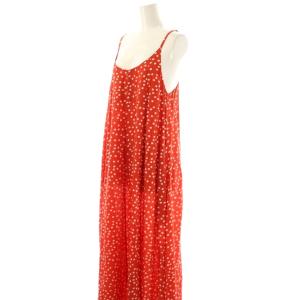 NE QUITTEZ PAS! 23SS COTTON RAYON DOT PRINT STRAP DRESS キャミワンピース ロング