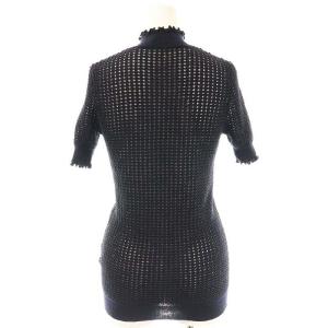 3.1 phillip lim ハイネック半袖ニット セーター ウール XS 濃紺 /NR OS SH