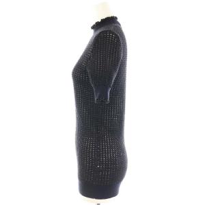 3.1 phillip lim ハイネック半袖ニット セーター ウール XS 濃紺 /NR OS SH