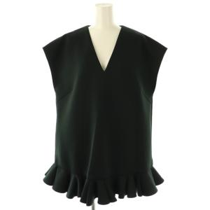 24SS フリルカットソー ベスト プルオーバー 38 ブラック /DF OS