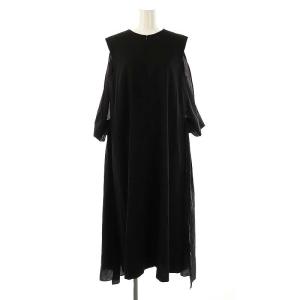 24SS シアーナイロンワンピース ロング ノースリーブ 38 黒 /NR OS