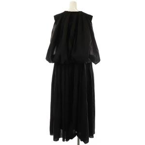 ADORE 24SS シアーナイロンワンピース ロング ノースリーブ 38 黒 /NR OS