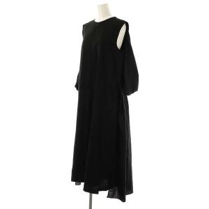 ADORE 24SS シアーナイロンワンピース ロング ノースリーブ 38 黒 /NR OS
