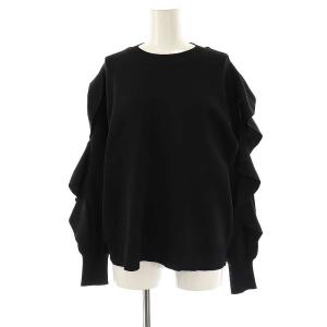 24SS ラッフルニットトップス セーター 長袖 38 黒 /NR OS