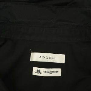 ADORE THOMAS MASON コットンブロードブラウス 長袖 オーバーサイズ 38 ブラック /MY OS