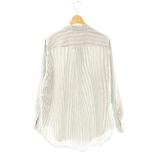 L'Appartement 25SS Cooldry OX シャツ 長袖 ストライプ F グレー ホワイト /ES OS