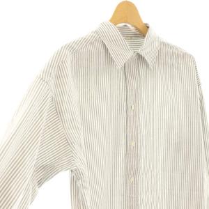 L'Appartement 25SS Cooldry OX シャツ 長袖 ストライプ F グレー ホワイト /ES OS